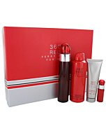 Perry Ellis 360 Red Set 3.4 oz EDT Spr + 0.25 oz Mini EDT Spr + 6.8 oz B Spr + 3 oz SG Men