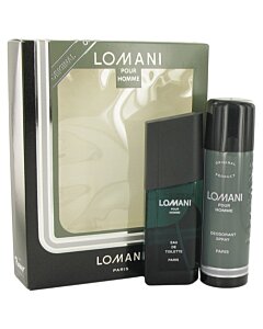 Lomani Gift Set 3.4 oz EDT Spr + 6.7 oz Deod Spr Men