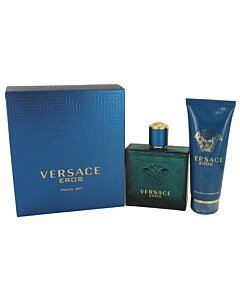 Versace Eros Set 3.4 oz EDT Spray + 3.4 oz SG Men